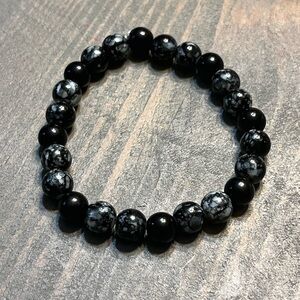 3/$15 Hand Crafted Black and Gray Beaded Bracelet